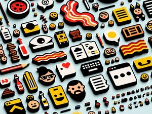 Bacon 🥓🥓🥓 Emoticon, Special Character Collection, Copy