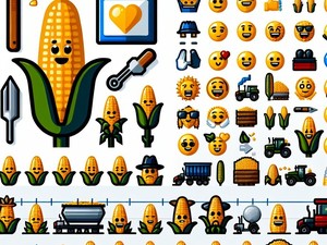 Corn 🌽🌽🌽 Emoticon, Special Character Collection, Copy