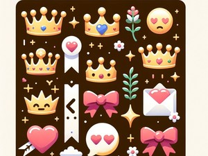 Crown 👑🎗️💍 Emoticon, Special Character Collection, Copy