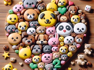 かわいい🐶🐱🧸。 絵文字特殊文字コレクション、コピー