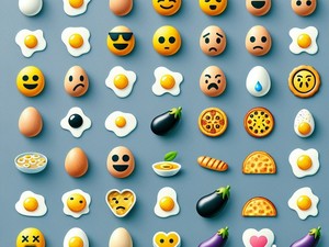 Œuf 🥚🍳🥚🍳🥚 Collection de caractères spéciaux d'émoticônes Emoji Symboles, Copier