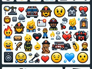 Moteur à incendie 🚒🚨🚨🚨 Collection de caractères spéciaux d'émoticônes Emoji, Copier