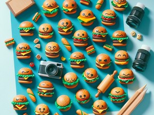 Hamburger 🍔🍔🍔 Collection de caractères spéciaux d'émoticônes Emoji Symboles, Copier