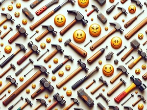 Hammer 🔨🔧 Emoticon, Special Character Collection, Copy