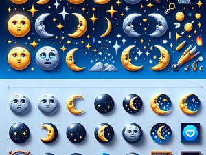 Lua 🌕🌙🌑 Coleção de Caracteres Especiais de Emoticons Símbolos, Copiar