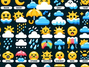 Chuva ☔️🌧 Coleção de Caracteres Especiais de Emoticons Símbolos, Copiar