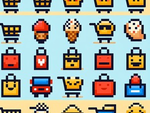 Panier d'achat 🛒🛍🛍🛒🛍 Collection de caractères spéciaux d'émoticônes Emoji Symboles, Copier