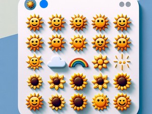 Sun ☀️🌞🌻 Raccolta di caratteri speciali di emoticon simboli, Copia