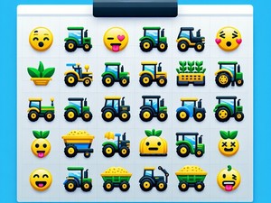 Traktör 🚜🚛 Özel semboller Emoji Özel Karakter Koleksiyonu, Kopyalama