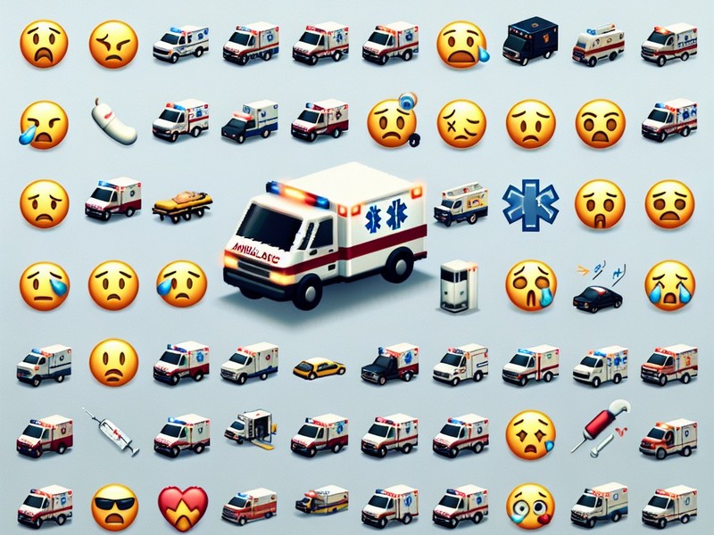 Ambulance 🚑🚒🚒🚒 Collection de caractères spéciaux d'émoticônes Emoji, Copier