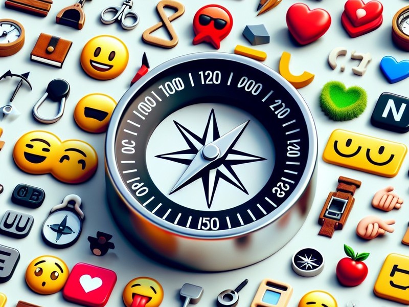 Pusula 🧭🧭 Özel semboller Emoji Özel Karakter Koleksiyonu, Kopyalama