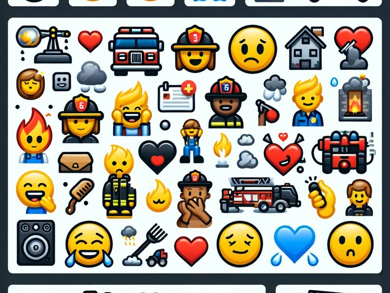 Feuerwehrauto 🚒🚨 Emoticon-Sonderzeichensammlung, Kopieren