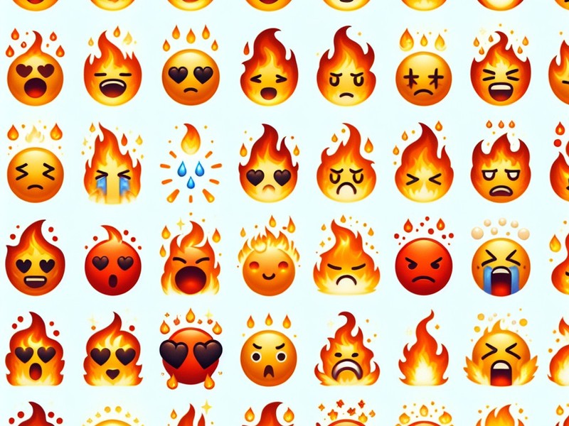 Feu 🔥💥 Collection de caractères spéciaux d'émoticônes Emoji Symboles, Copier