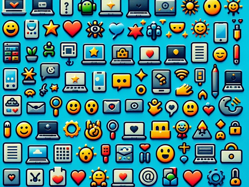Computador portátil 💻🖥 Coleção de Caracteres Especiais de Emoticons Símbolos, Copiar