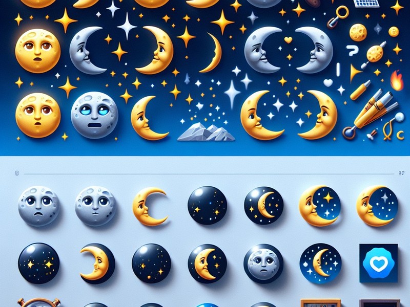 Lune 🌕🌙🌑🌑🌑 Collection de caractères spéciaux d'émoticônes Emoji Symboles, Copier