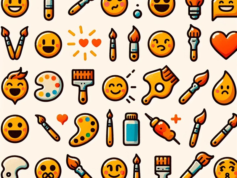 Paintbrush 🖌🖍 Emoticon, Special Character Collection, Copy