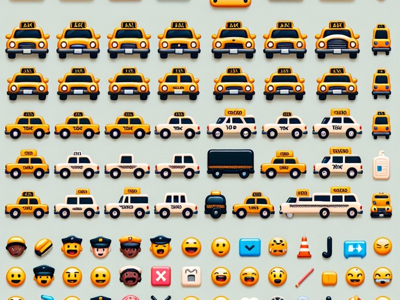 Taxi 🚕🚖🚖 Collection de caractères spéciaux d'émoticônes Emoji Symboles, Copier