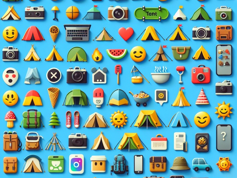 Tenda ⛺️🛖 Coleção de Caracteres Especiais de Emoticons Símbolos, Copiar