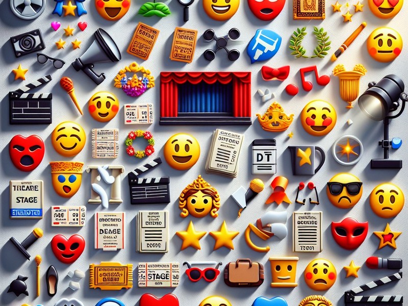 Théâtre 🎭🎟🎟 Collection de caractères spéciaux d'émoticônes Emoji Symboles, Copier